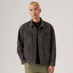 Levi’s Relaxed Fit Trucker Denim Jean Jacket‎ Washed Black Mens Size Small